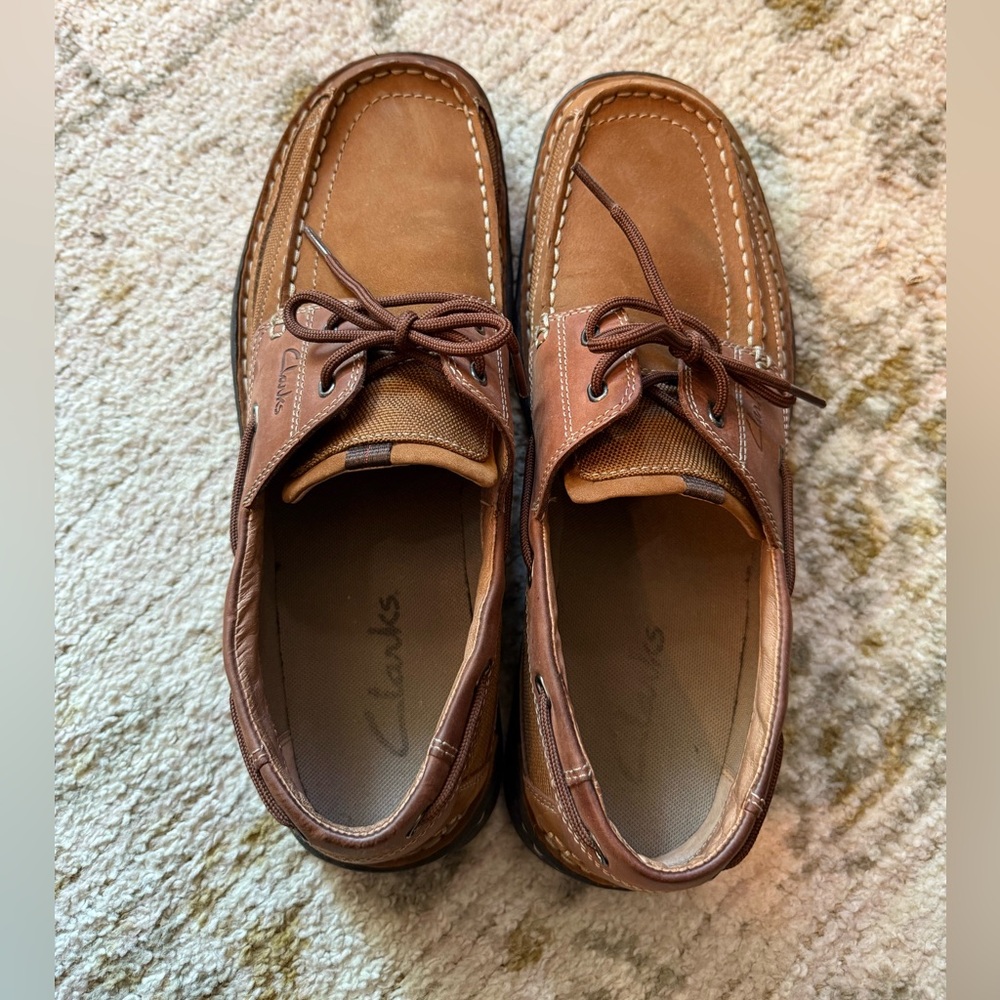 Clarks Men's Tan Leather Boat Shoes